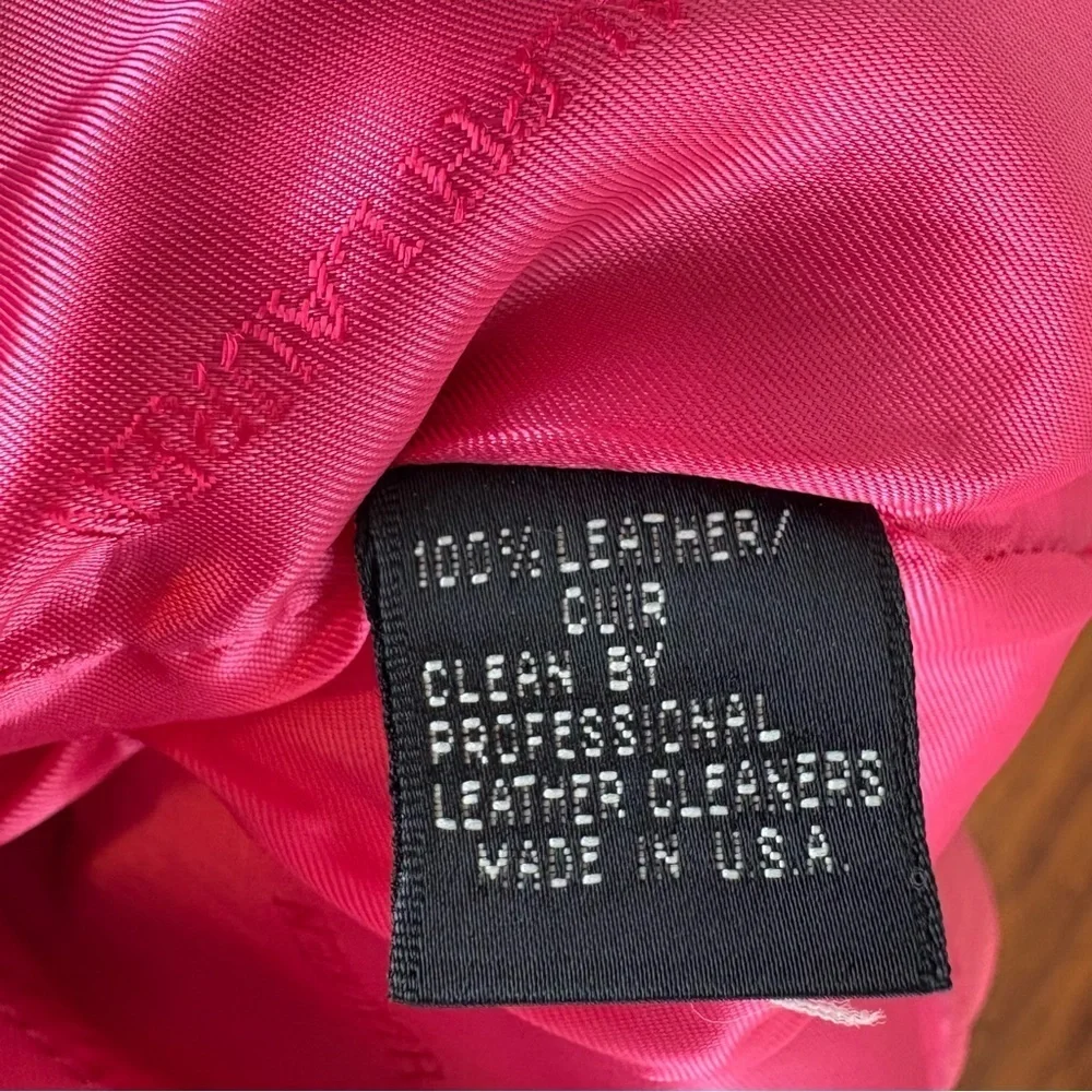 Vintage Ralph Lauren Black Label Hot Pink Leather Jacket Size 6